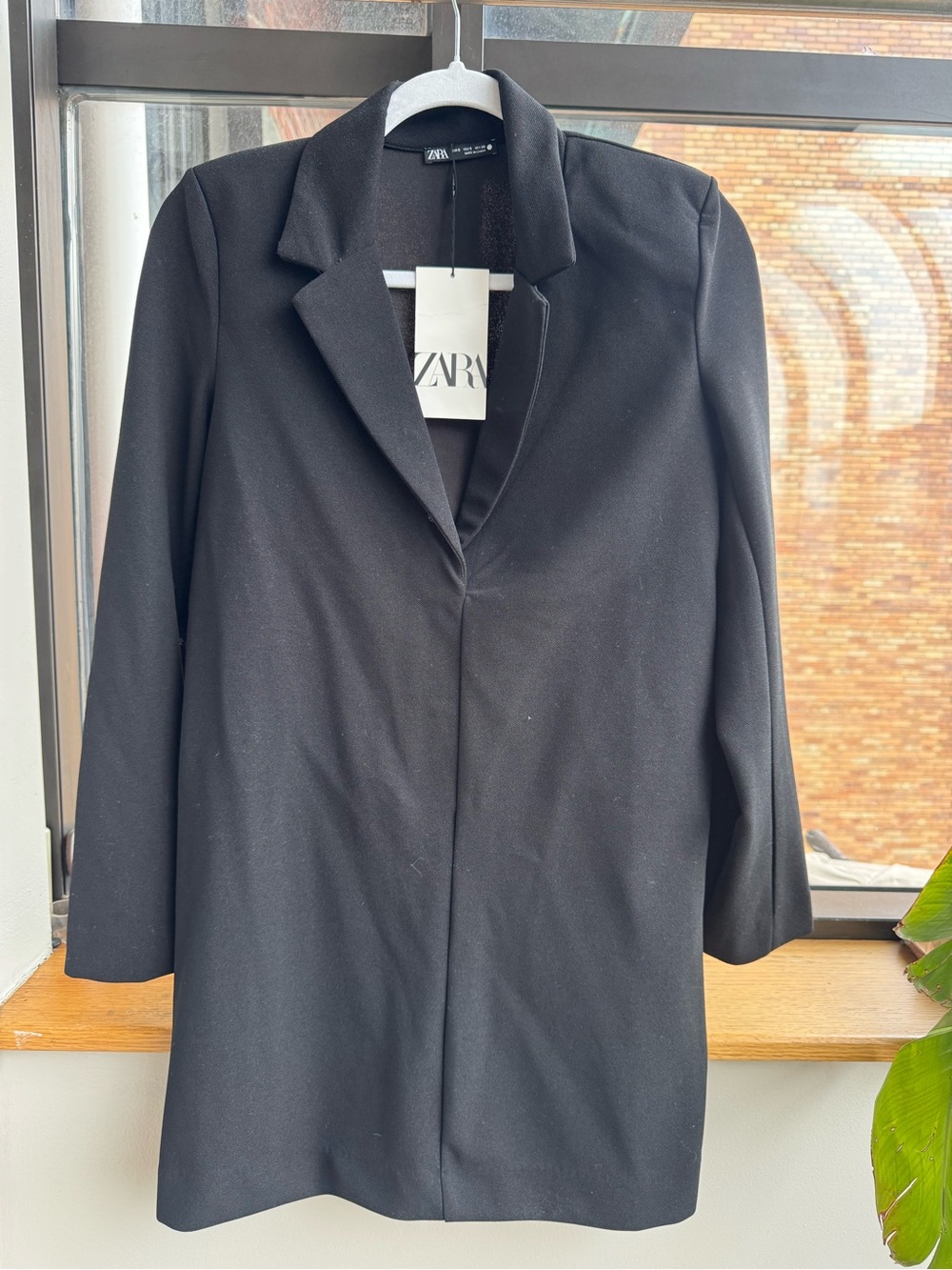 Zara Black Women's Long Tailored Blazer